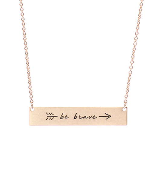 Be Brave Arrow Bar Necklace