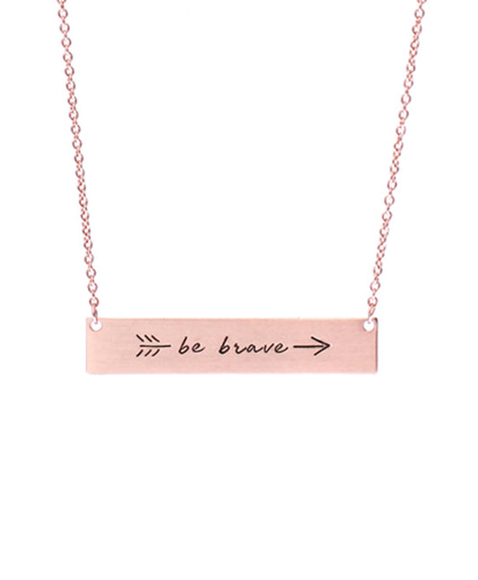 Be Brave Arrow Bar Necklace