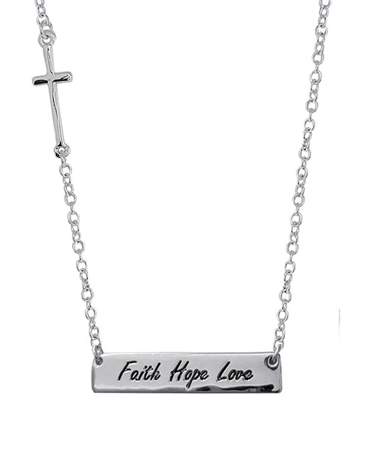 Faith Hope Love Bar Necklace