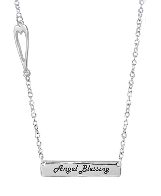 Angel Blessing Bar Necklace
