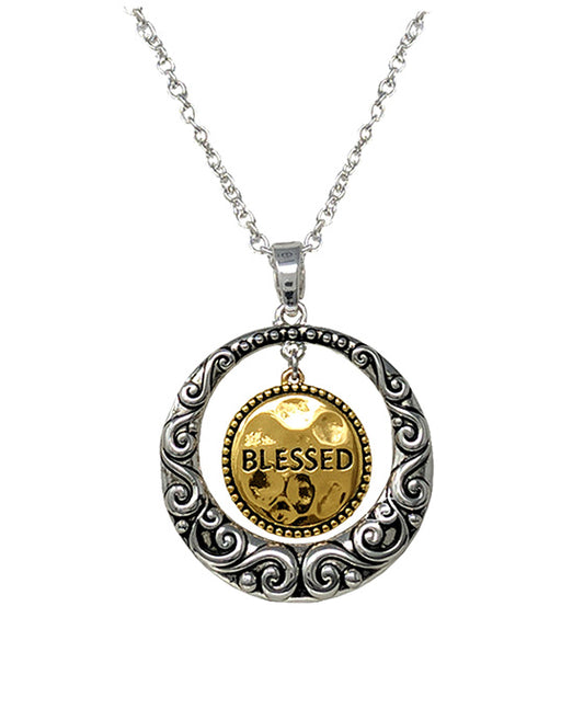 Blessed Round Dangling Necklace
