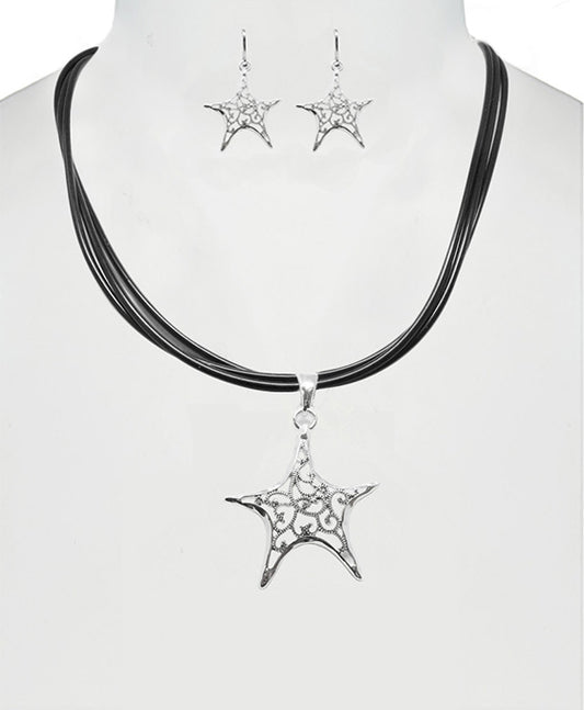 Starfish Macasite Necklace Set