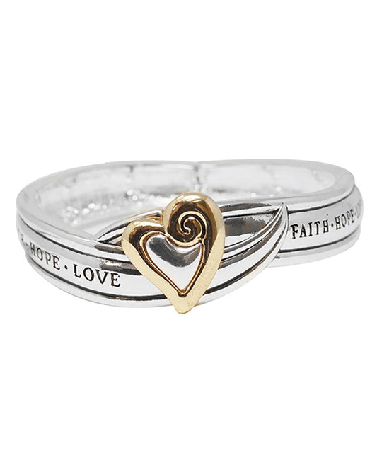 Faith Hope Love Message Bracelet