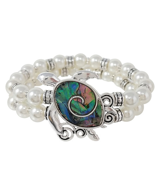 Turtle Swirl w/ Abalone Pearl Bracelet