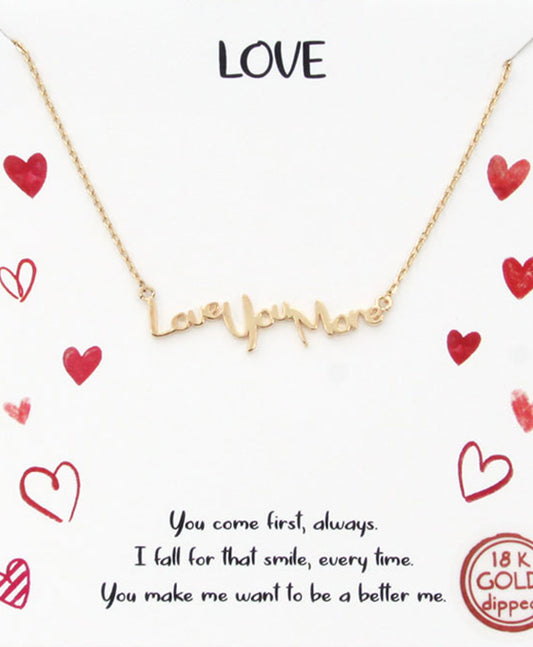 Love You More Word Necklace