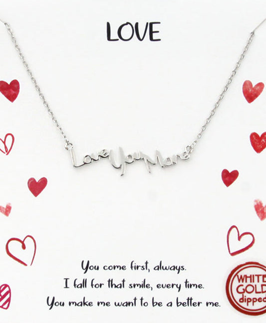 Love You More Word Necklace