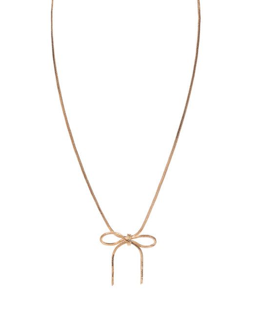 Bow Shaped Metal Short Necklace