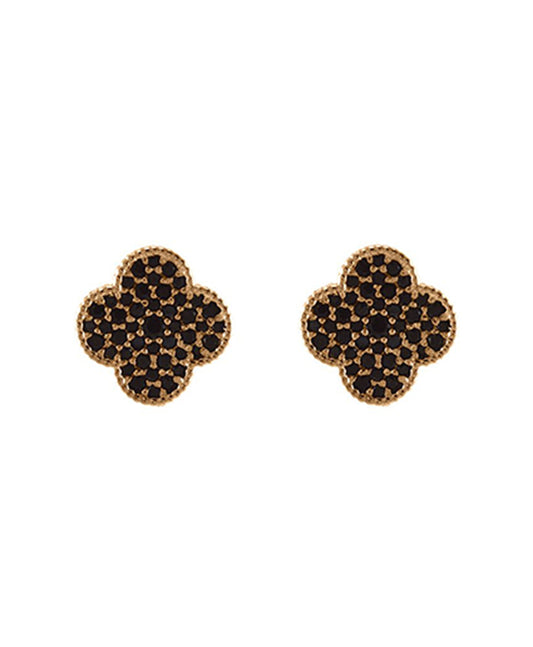 CZ Paved Clover Stud Earring