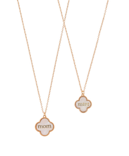 Mama & Mini Clover Shape 2 Set Short Necklace