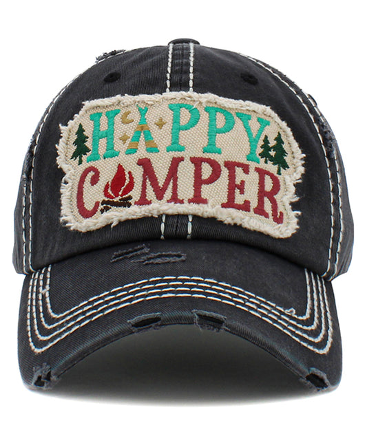 Happy Camper Washed Vintage Ball Cap