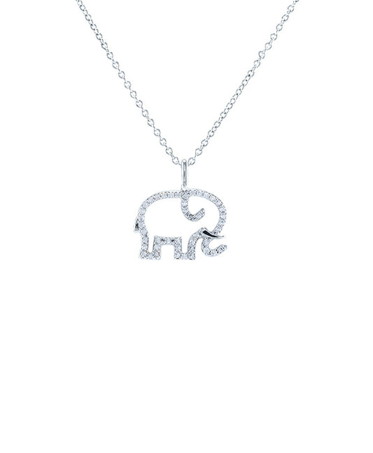 CZ Elephant Pendant Necklace