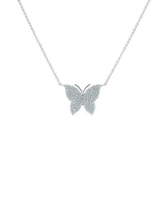 CZ Pave Butterfly Necklace