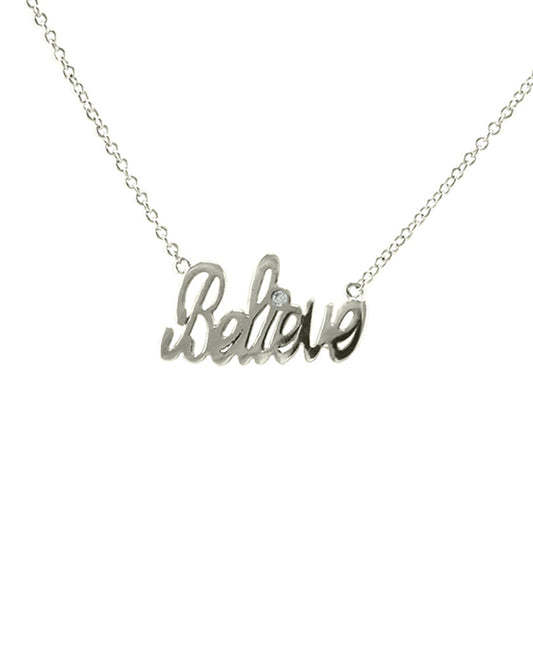CZ Accented BELIEVE Necklace