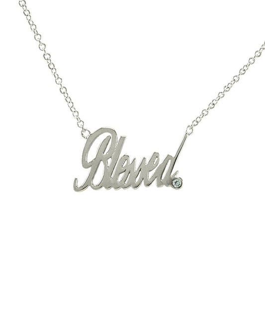 CZ Accented BLESSED Necklace