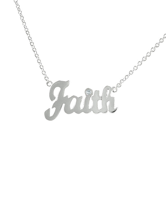 CZ Accented FAITH Necklace