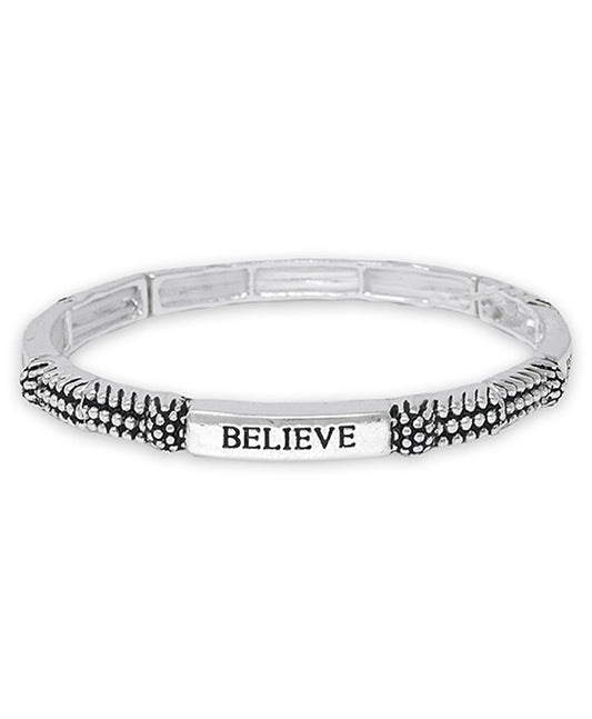 Believe Designer Texture Stretch Bracelet