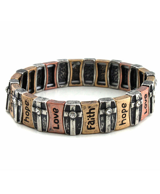 Faith hope love stretch bracelet discount