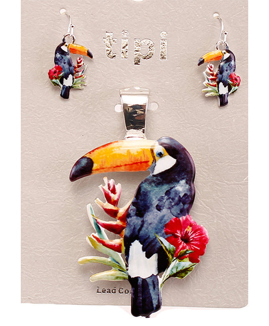 Toucan Print Pendant Set