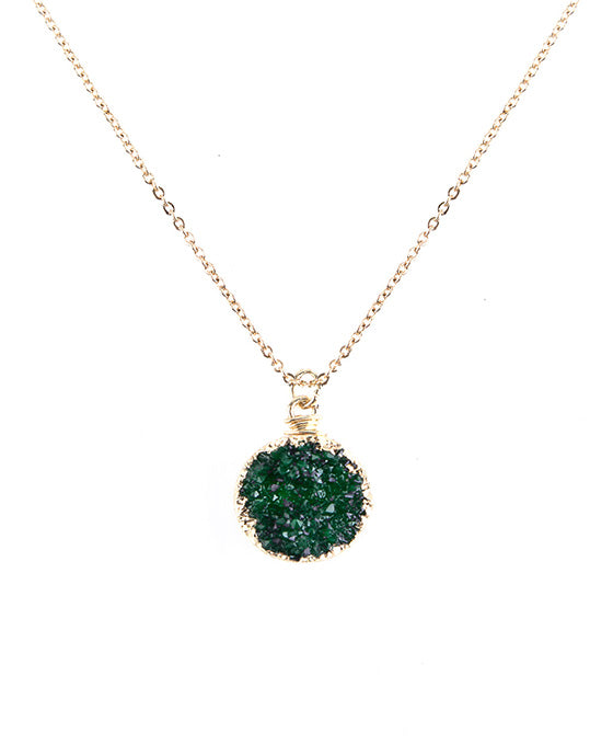 13mm Round Resin Druzy Necklace