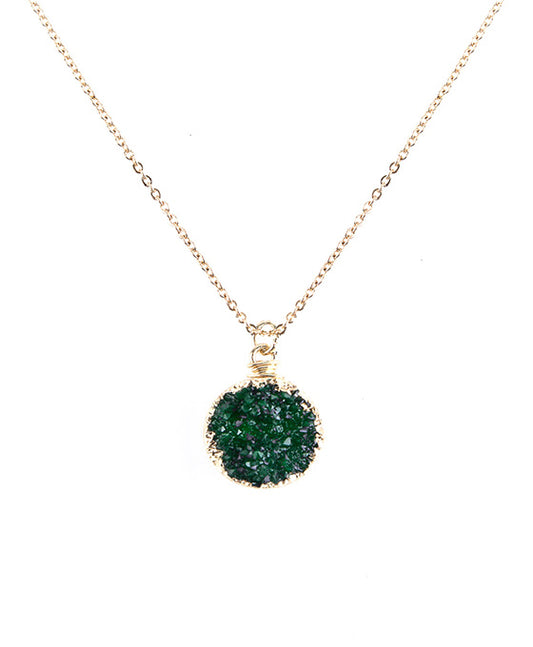 13mm Round Resin Druzy Necklace