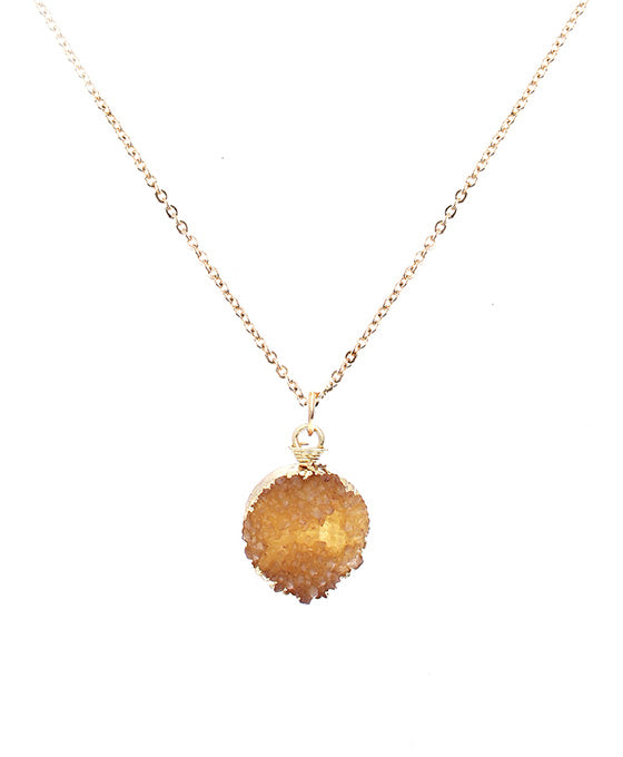 13mm Round Resin Druzy Necklace
