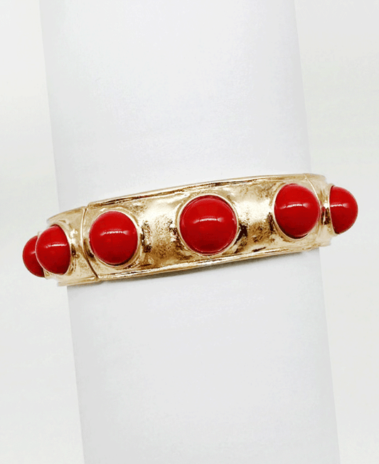 Bead Embellishment Metal Stretch Braclet