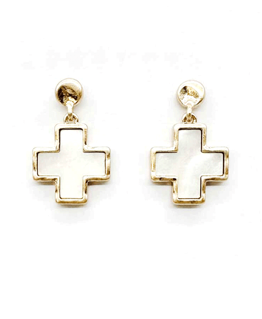 Greek Cross Post Earring