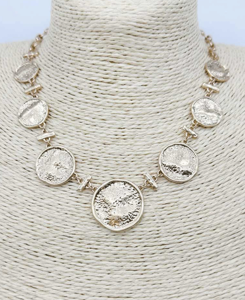 Vintage Style Coin Link Necklace