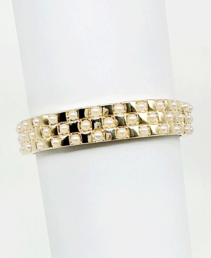 Multi Row Stone / Pearl Bracelet