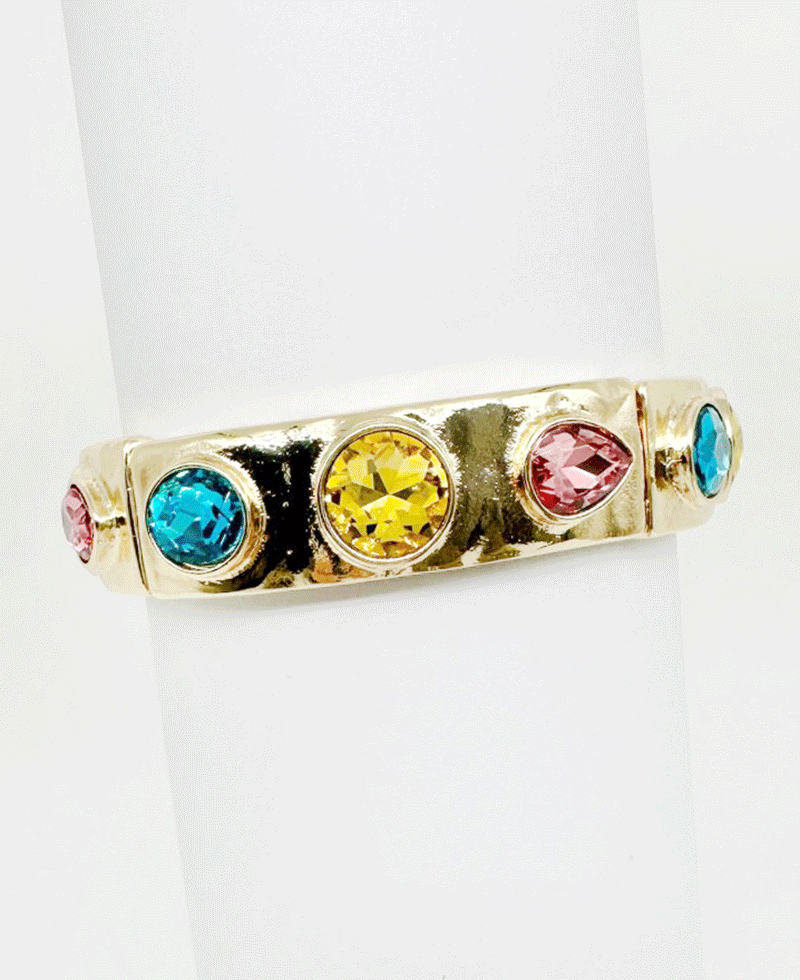 Bezel Set Stone Stretch Bracelet