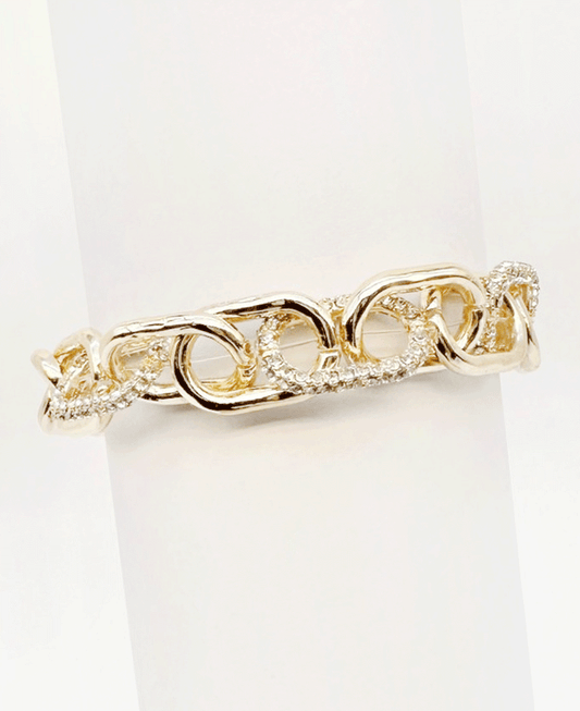 Sparkling Crystal Currie Link Stretch Bracelet