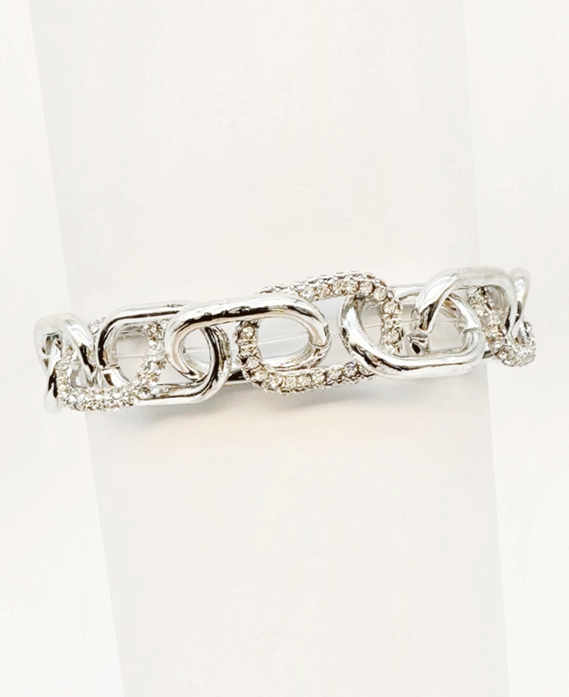 Sparkling Crystal Currie Link Stretch Bracelet