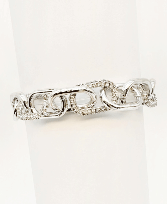 Sparkling Crystal Currie Link Stretch Bracelet