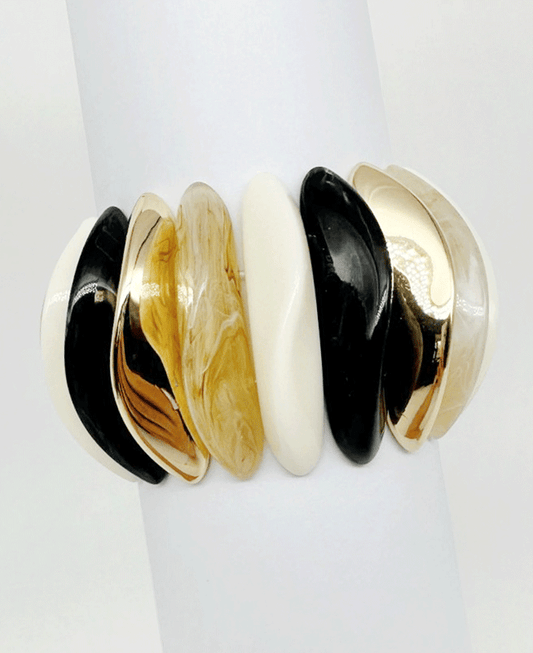 Curved Multi Color Stretch Bracelet