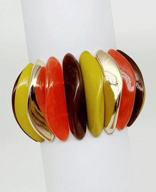 Curved Multi Color Stretch Bracelet