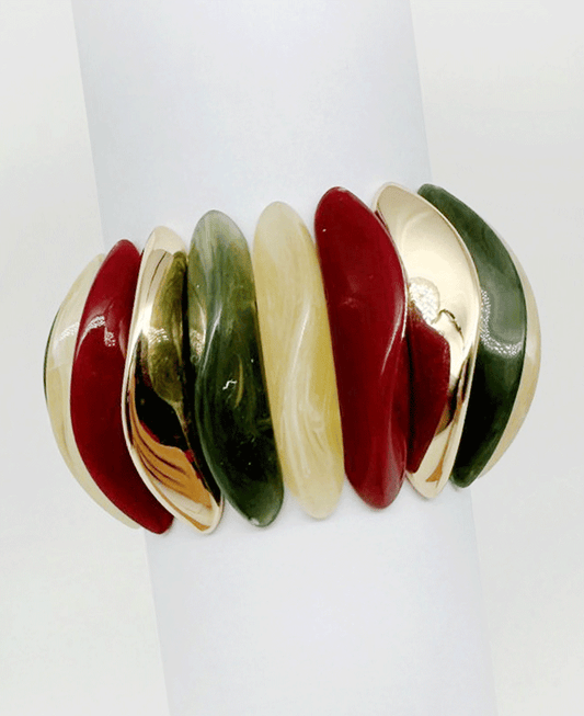 Curved Multi Color Stretch Bracelet