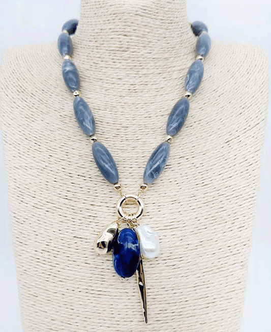 Mixed Charms Agate Stone Necklace