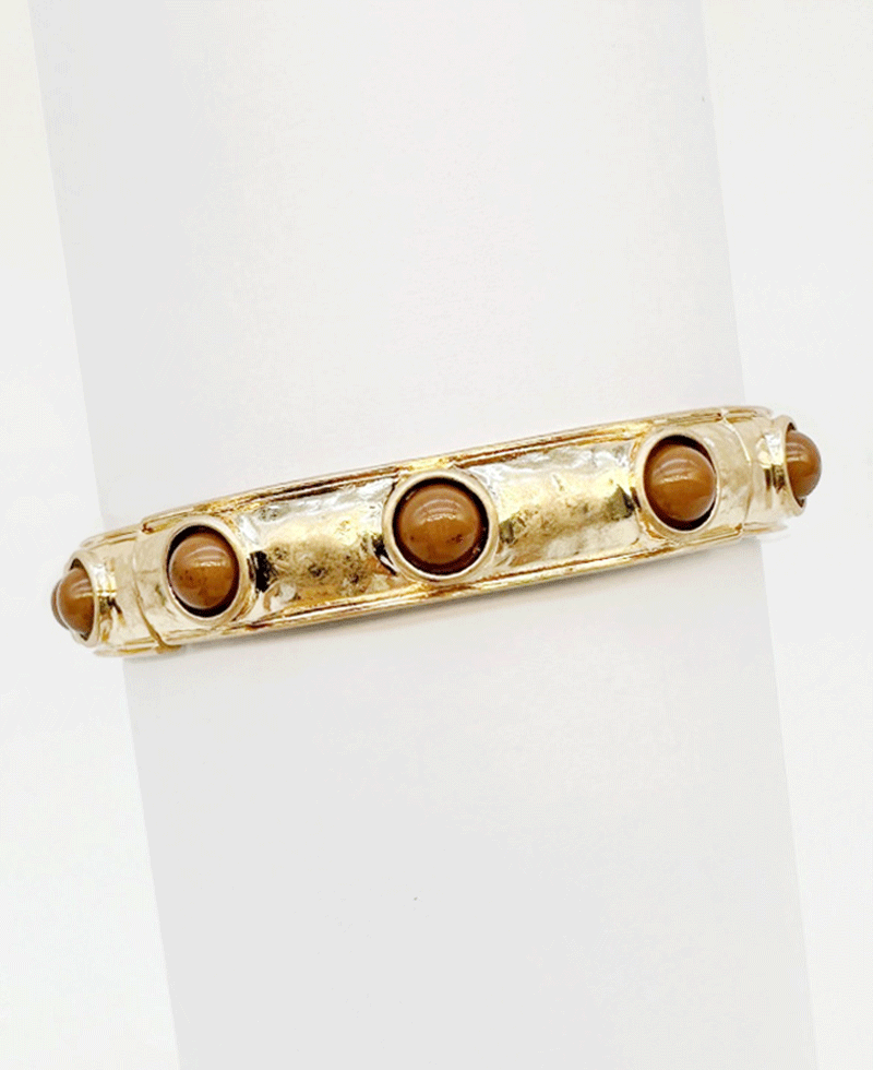 Stone / Pearl Bangle Bracelet