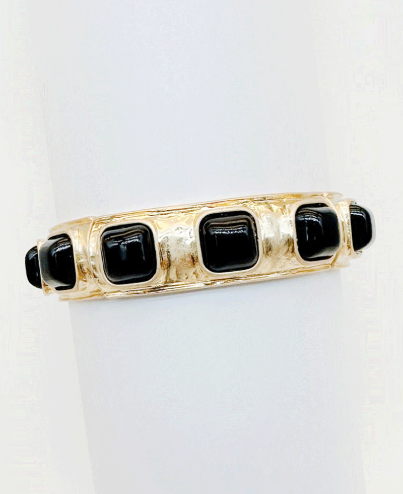 Hammered Gold  Stretch Bracelet
