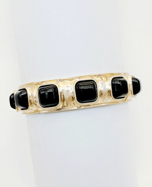 Hammered Gold  Stretch Bracelet