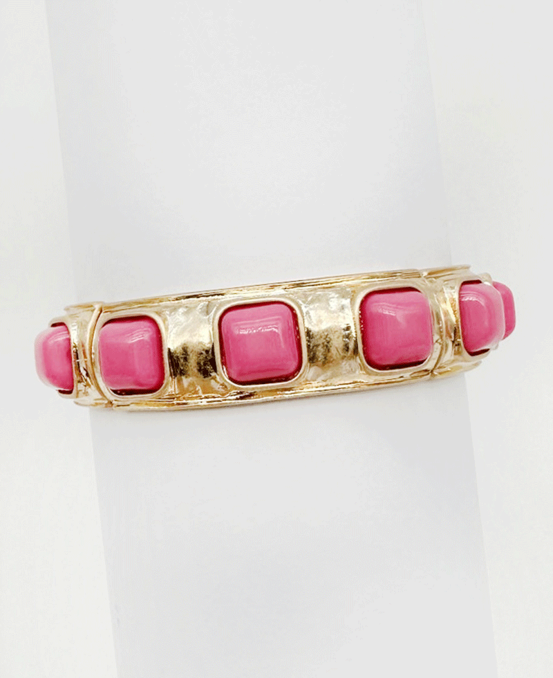 Hammered Gold  Stretch Bracelet