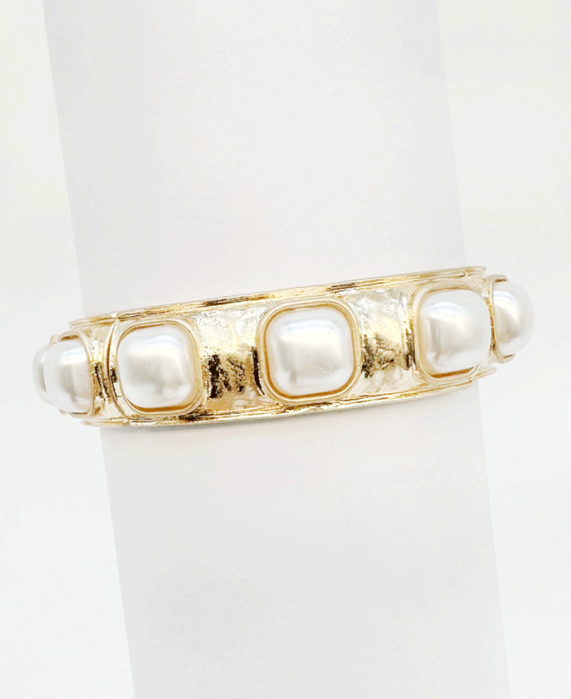 Hammered Gold  Stretch Bracelet