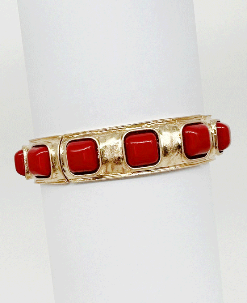 Hammered Gold  Stretch Bracelet