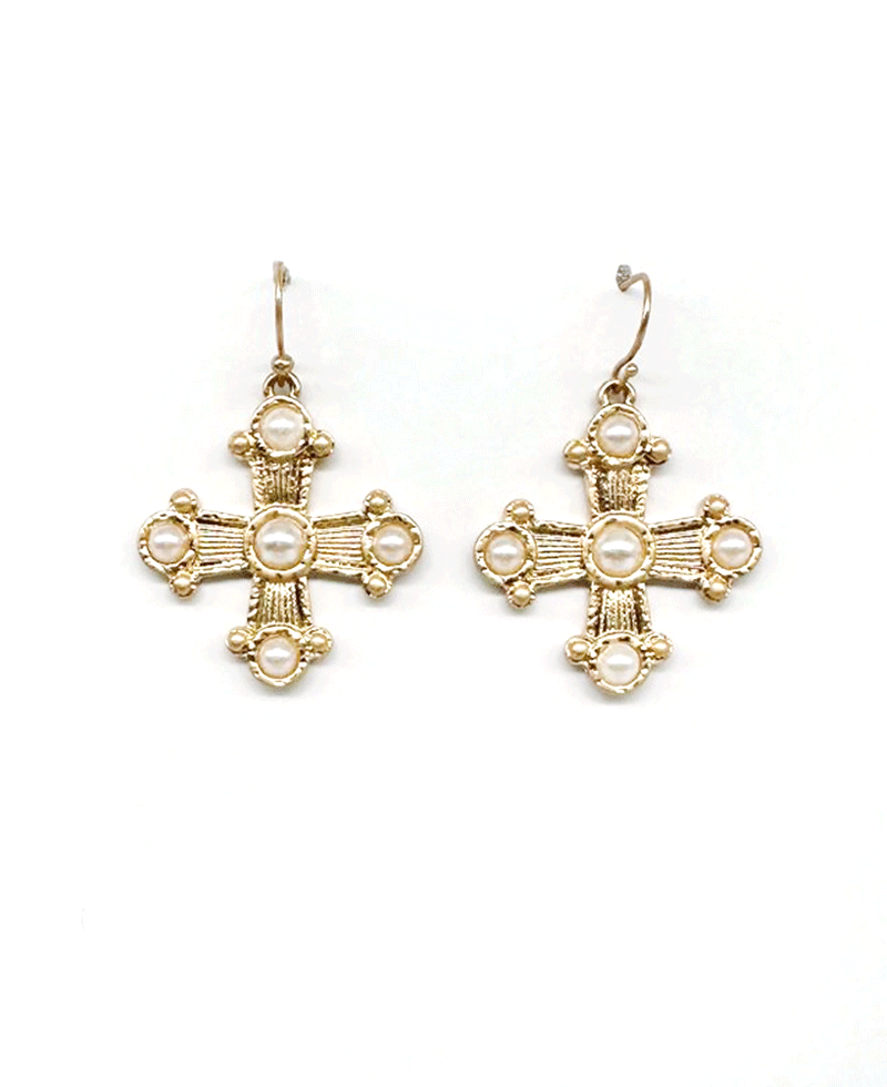 Byzantine Cross Earring