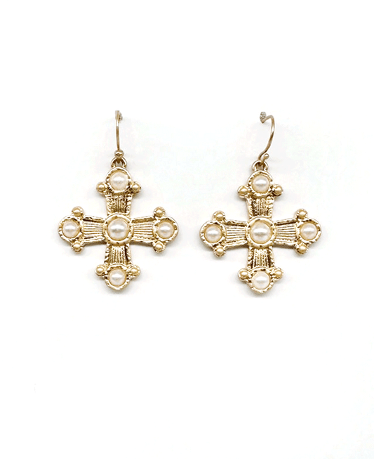 Byzantine Cross Earring