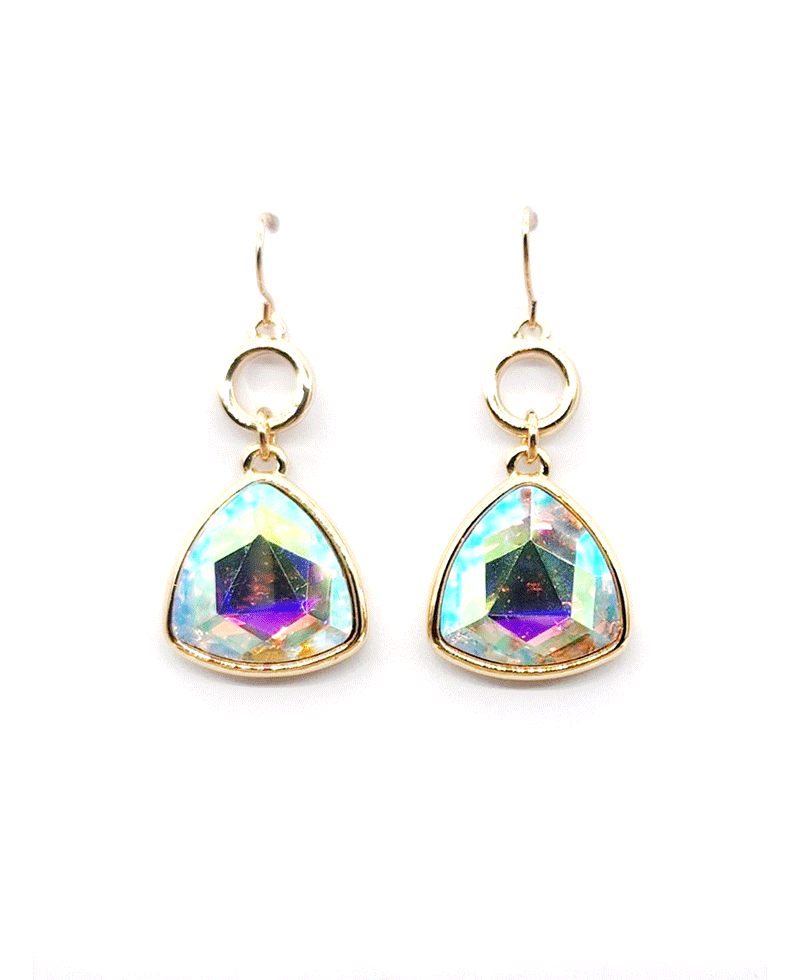 Trillion Cut Crystal Drop Earring