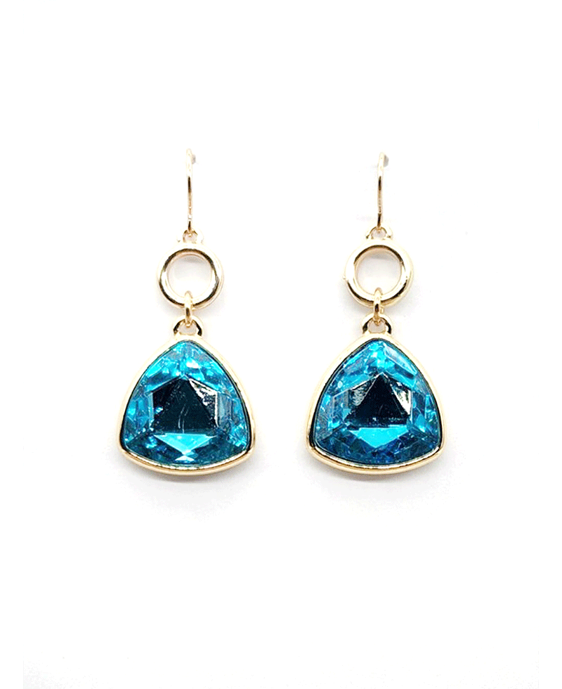 Trillion Cut Crystal Drop Earring