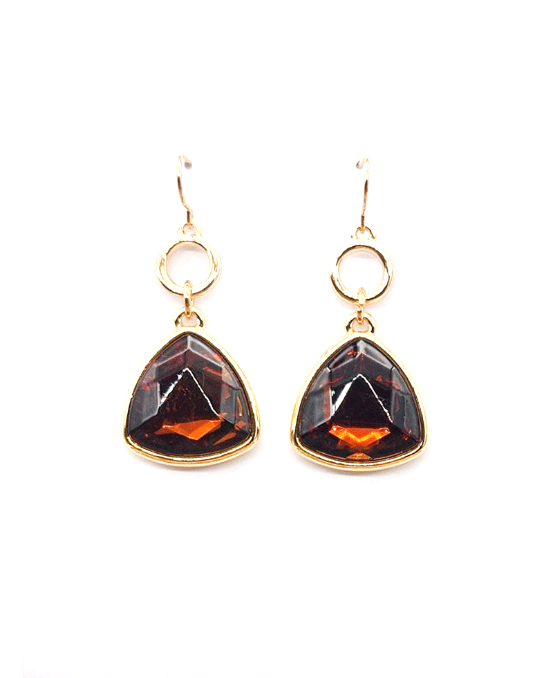 Trillion Cut Crystal Drop Earring