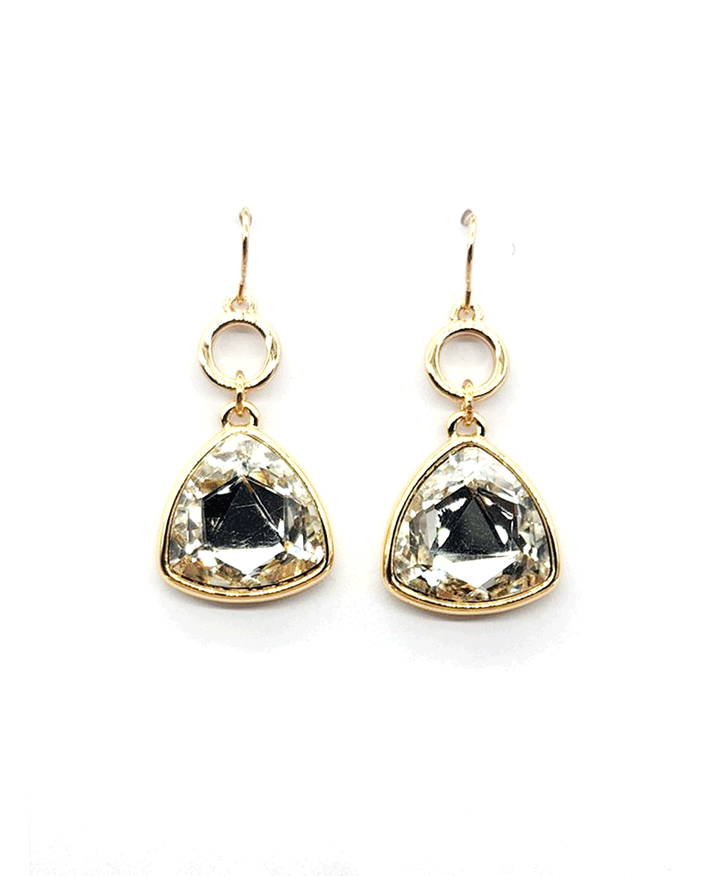 Trillion Cut Crystal Drop Earring