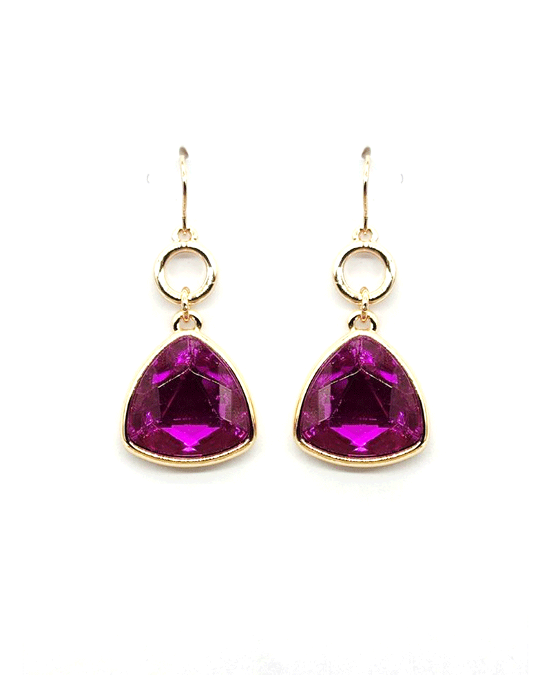 Trillion Cut Crystal Drop Earring